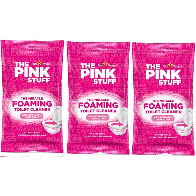 The Pink Stuff - The Miracle Foaming Toilet Bowl Cleaner Limescale Remover Powder - 3 Sachets