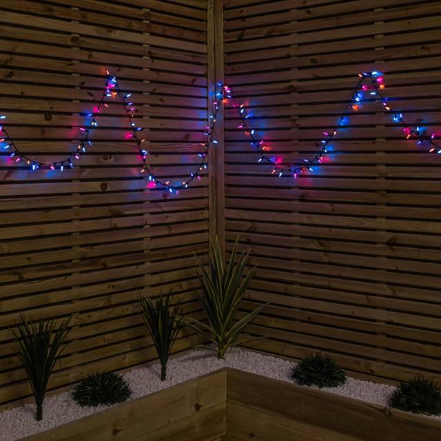 7.5m 300 LED Christmas Fairy Cap String Lights with Timer in Rainbow