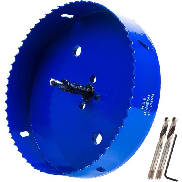 6 Inch 152Mm Corn Hole Drilling Cutter & Hex Shank Drill Bit Adapter