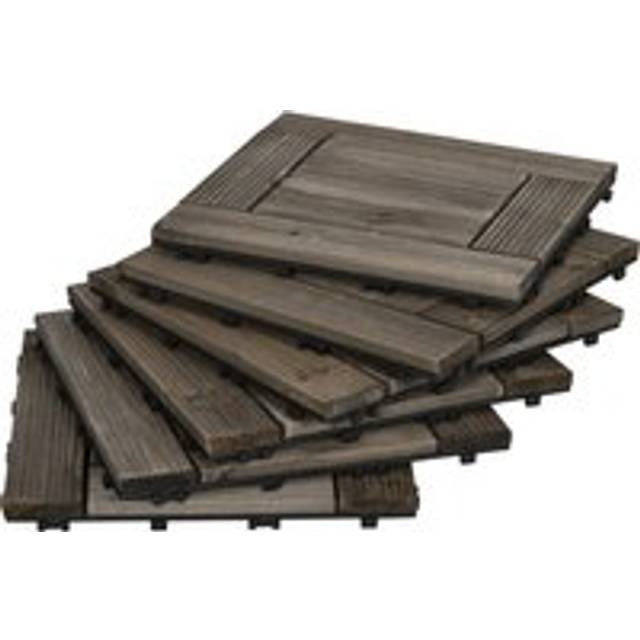 27-Piece Wooden Interlocking Decking Tiles