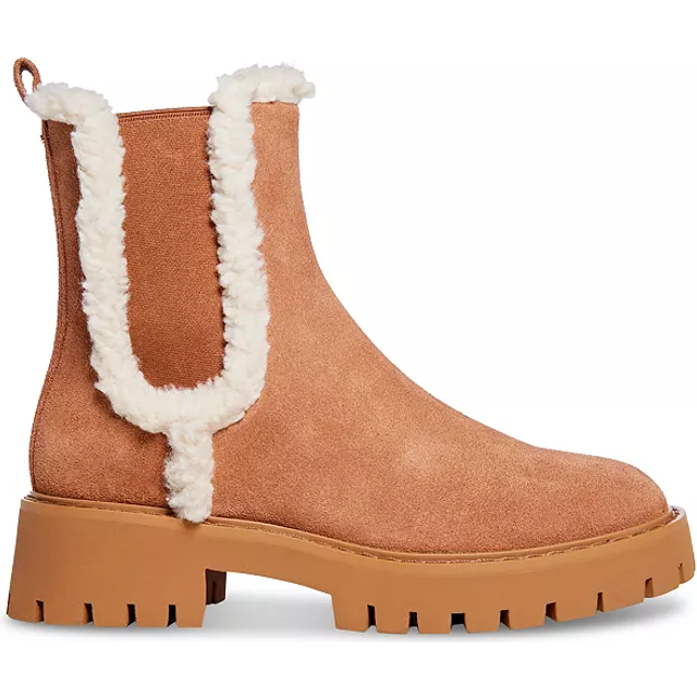 MK Asher Suede and Faux Shearling Boot - Brown - Michael Kors