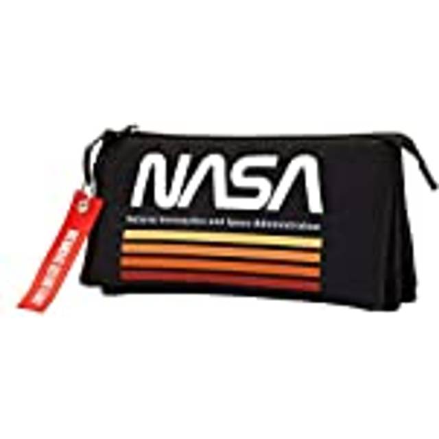 Black-FAN Triple Pencil Case, Black, 23 x 11 cm
