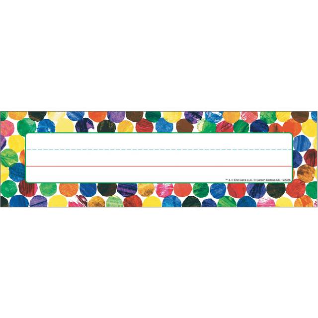 Carson Dellosa Education Eric Carle Dots Desk Nameplates  36 Per Pack  6 Packs