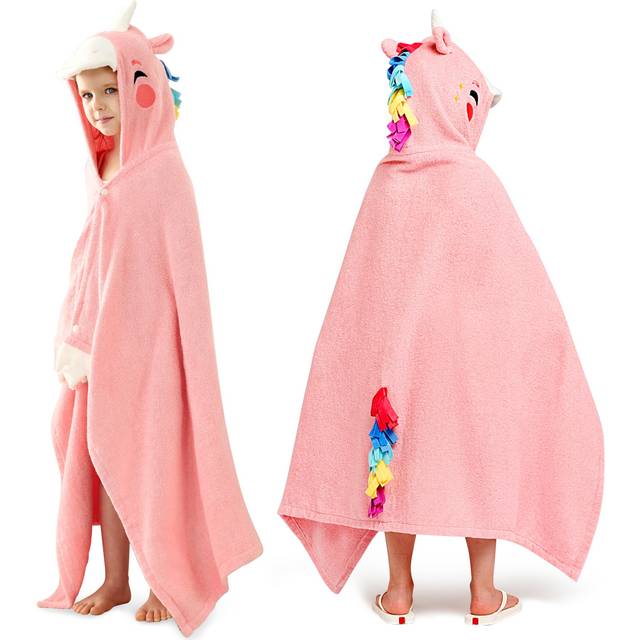 "Joiedomi Unicorn Hooded Towel for Kids - Soft 100% Cotton Bath Beach Towel - 30"""""""" x 50"""""""" for Kids 3-10 Years - Toddler Pool Towel with Hood"