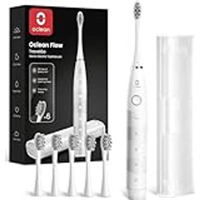 Sonic Electric Toothbrush TravelGo FlowSet, 180 Days Battery Life, 76000 VPM Motor, 5 Modes, Waterproof, USB C Rechargeable, 6 Replacement Heads &