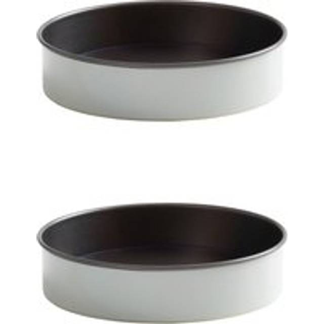 Wham PushPan 18cm Light Grey and Pewter Shallow Tin - 4.3 x 19 x 19cm