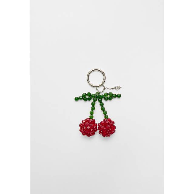 Stradivarius Cherry charm keyring Red OS