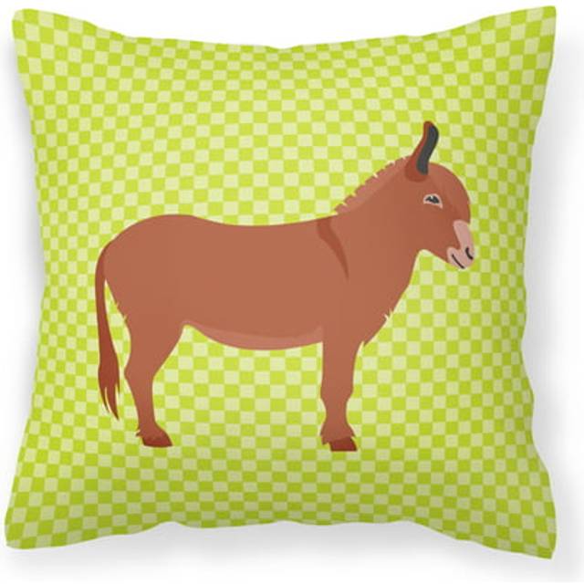 Caroline's Treasures BB7674PW1414 Irish Donkey Green Outdoor Canvas Fabric Decorative Pillow  14 x 3 x 14