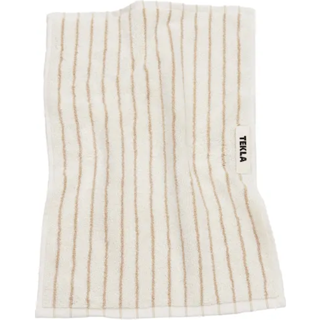 Tekla - Bath Sheet 100x150, Sienna Stripes - Handdukar och badlakan - Beige,Vit