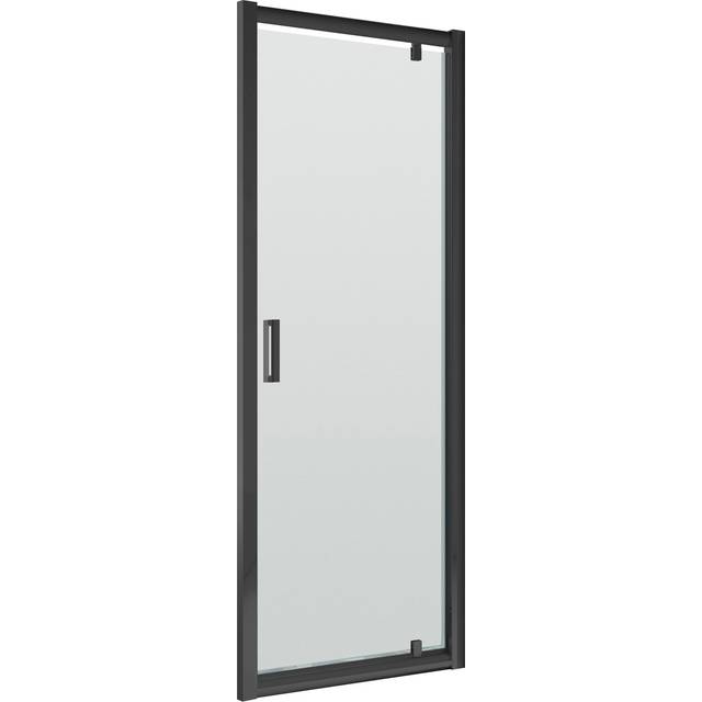 Rene Black Pivot Shower Door 760mm Wide - 6mm Glass - Nuie