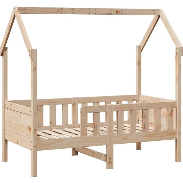 vidaXL Kids' House Bed Frame without Mattress Wax Brown 80x160 cm Pine
