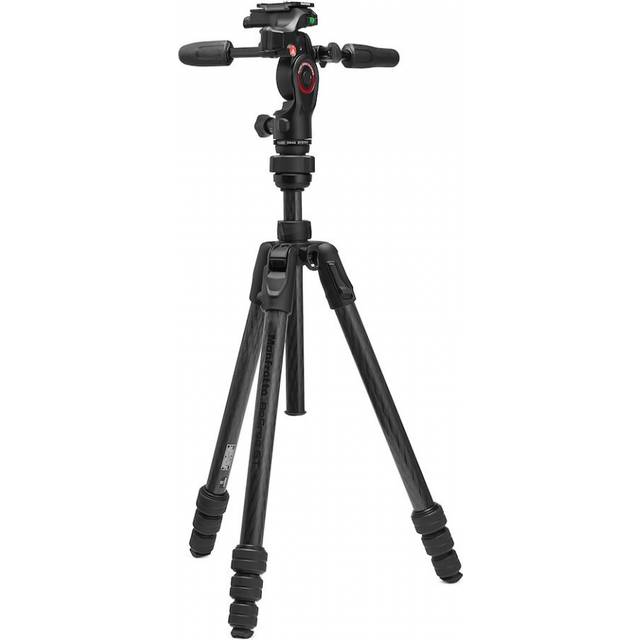 Manfrotto Befree GT PRO 3-vägs resestativ, 3-vägs flytande huvud, utjämningskolumn, foto/videokit, aluminium, ark, twist lock, DSLR, spegelfri, kameratillbehör
