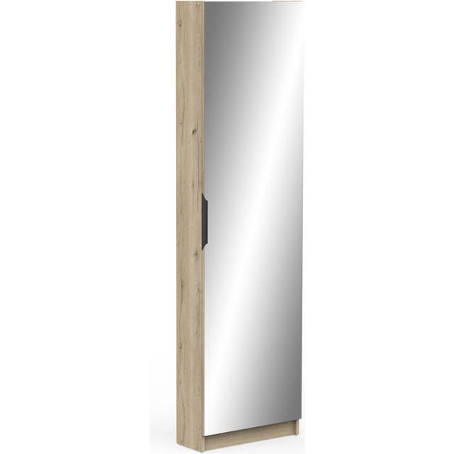 Cardale Freestanding 50cm Tall Mirrored Shoe Cabinet - Royal Oak (14)