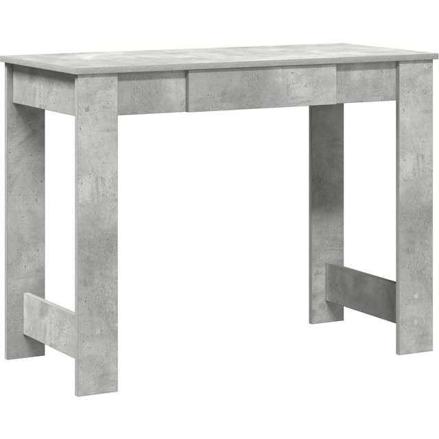 Skrivbord betonggrå 100x45x75 cm konstruerat trä