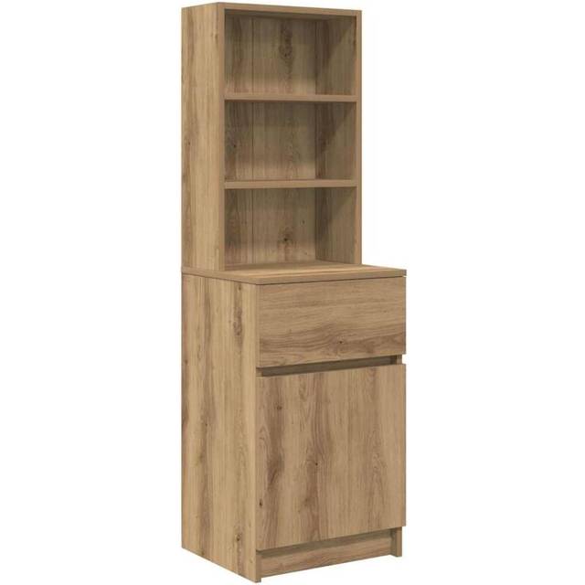 (artisan oak) vidaXL Bedside Cabinet Grey Sonoma 39x35x125 cm Engineered Wood bedside table