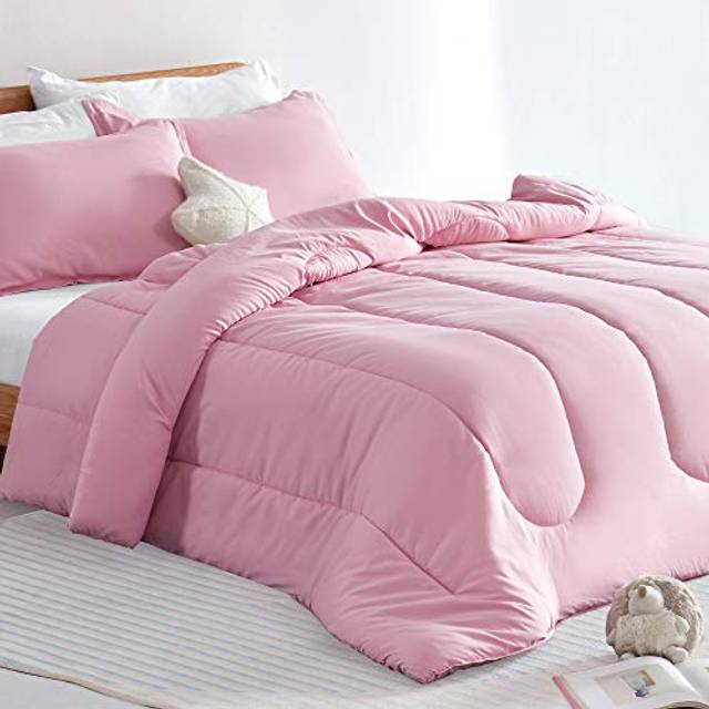SLEEP ZONE Kids Pink Bedding Twin Comforter Set - Super Soft & Cute Printed 2-Piece Comforter Set All Seasons for Girls  Fade Resistant  Machine Washa