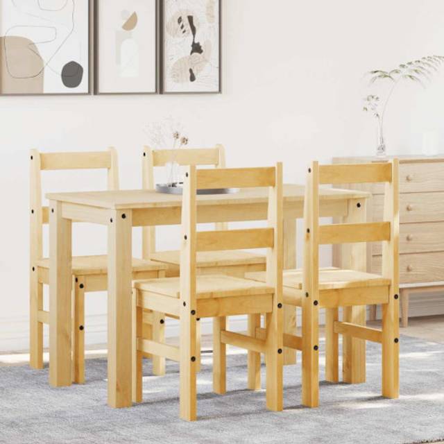vidaXL 5 Piece Dining Set Panama Solid Wood Pine - Brown