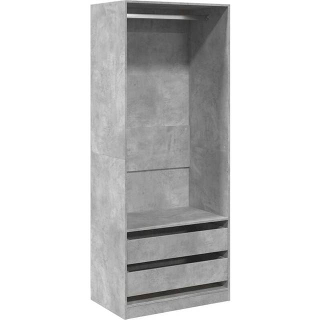 vidaXL Garderob betonggrå 80x50x200 cm konstruerat trä
