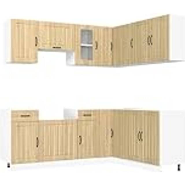 vidaXL 11 Piece Kitchen Cabinet Set Lucca Sonoma Oak Engineered Wood - Brown