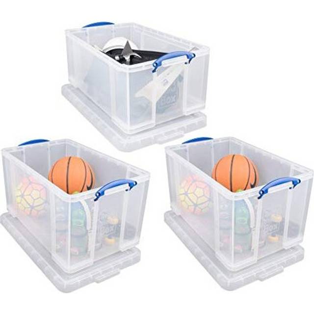 Really Useful Box 2x 84 Litre + 1x64 Litre Storage Box Clear