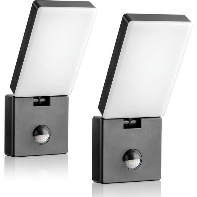 SEBSON 2X Outdoor Lights Mains Powered - Security Lights Outdoor Motion Sensor - PIR Sensor - LED Outside Wall Light - Cool White, 15W 900lm IP65 -