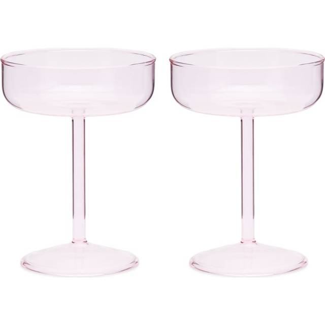 HAY - Tint Coupeglas - Set Om 2 (Rosa)