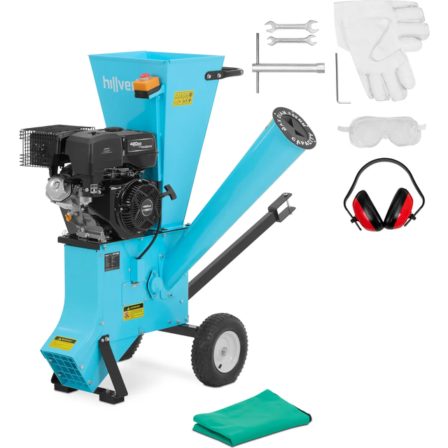 hillvert Petrol Shredder - 15 HP - Ø 89 mm - two feed hoppers HT-GGS-01