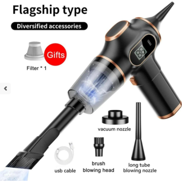 (1 Pcs Filter, Black) New Original Powerful 9500000Pa 5 in 1 Cordless Vacuum Cleaner Car Portable Robot Vacuum Cleaner Handheld Car Home Appliances