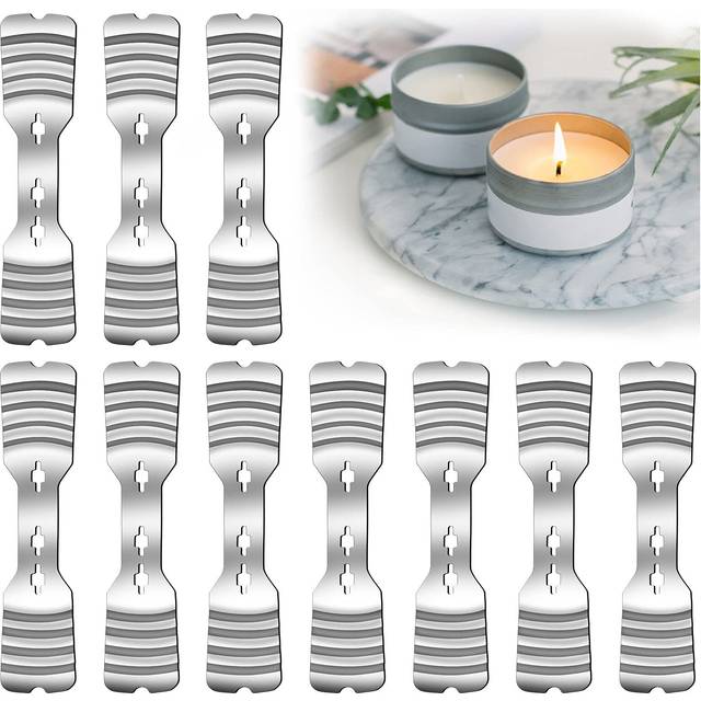10pcs Metal Candle Wick Holders  Upgraded Candle Wick Centering Devices  Silver Stainless Steel Candle Wick Holder for Candle Making
