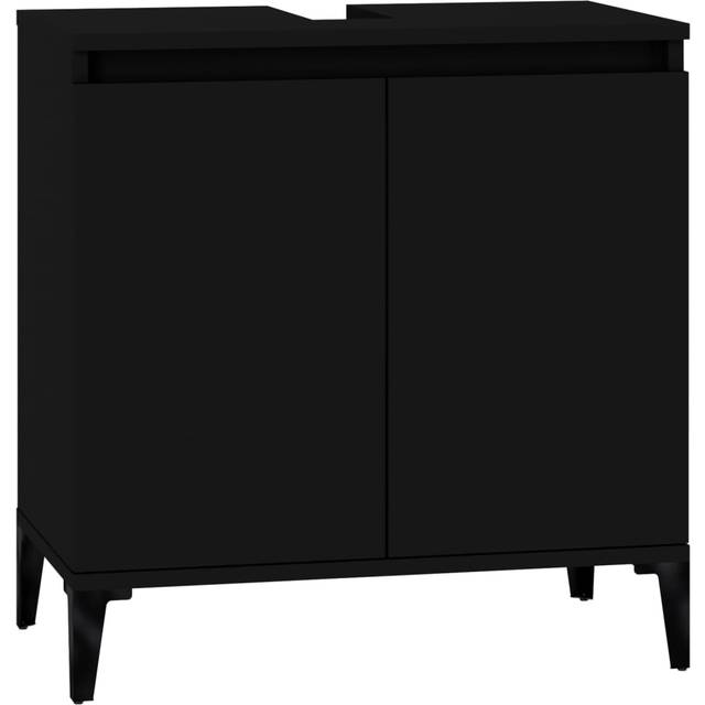 vidaXL Tvättställsskåp svart 58x33x60 cm konstruerat trä