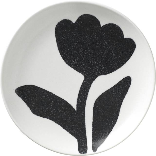 Broste Copenhagen Flora plate Ø15 cm Black-off white