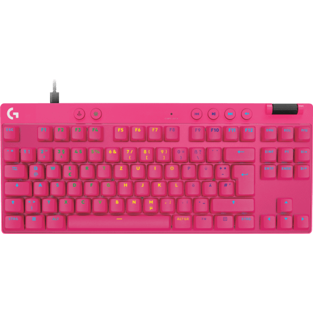 Logitech G PRO X TKL RAPID Gaming-tangentbord in Rosa, Deutsch (Qwertz)