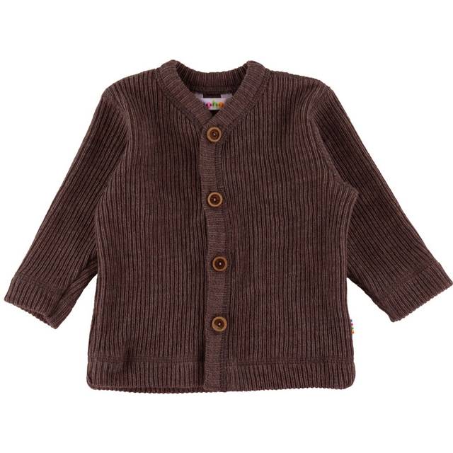 Joha uld rib cardigan mørkebrun 90