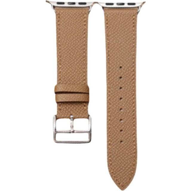 För Apple iwatch 49 mm/45 mm/44 mm/42 mm/41 mm/40 mm/38 mmS10 klockarmband ultra2 Hermes palmtryck Apple Watch ny rem (brunaktig och brunaktig linjer, 42/44/45/49 mm)