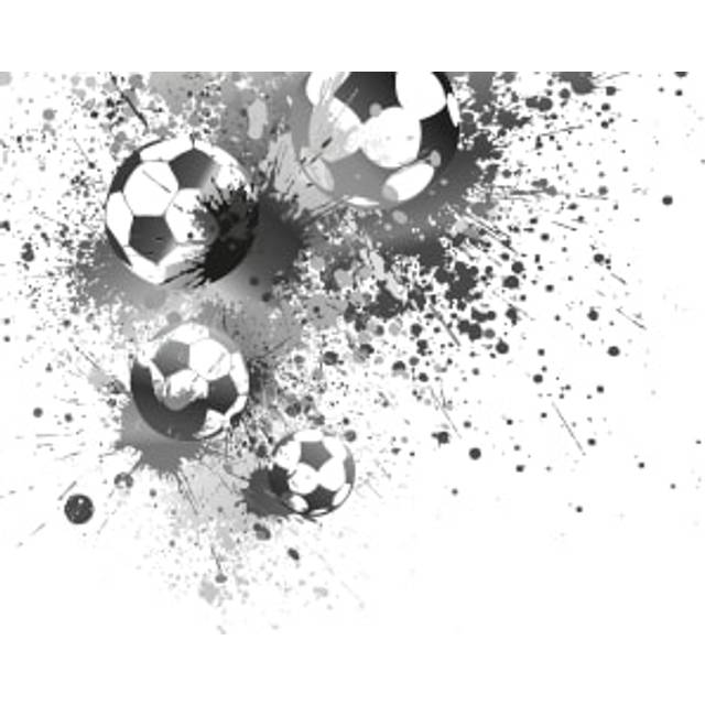 Origin Murals Football Splash Grey 3M X 2.4M Wall Mural, Grey