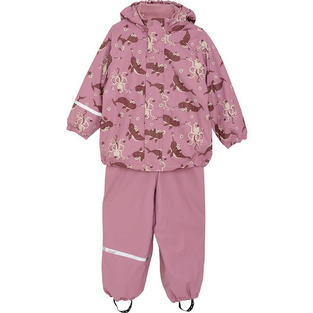CELAVI Rainwear Set - Aop, W. Fleece |Rosa |90