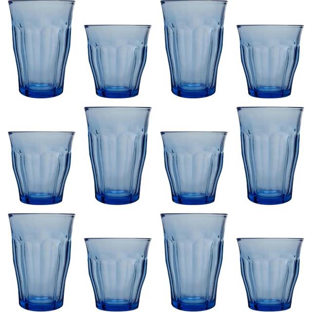 Duralex 12pc Picardie Highball Glasses & Tumblers Set - Marine, Blue