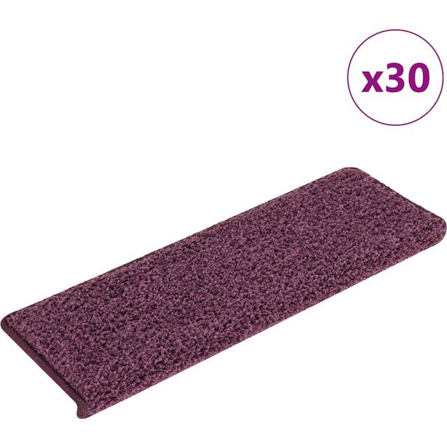 vidaXL Stair Mats 30 pcs 65x21x4 cm Dark Purple Rectangular Edge