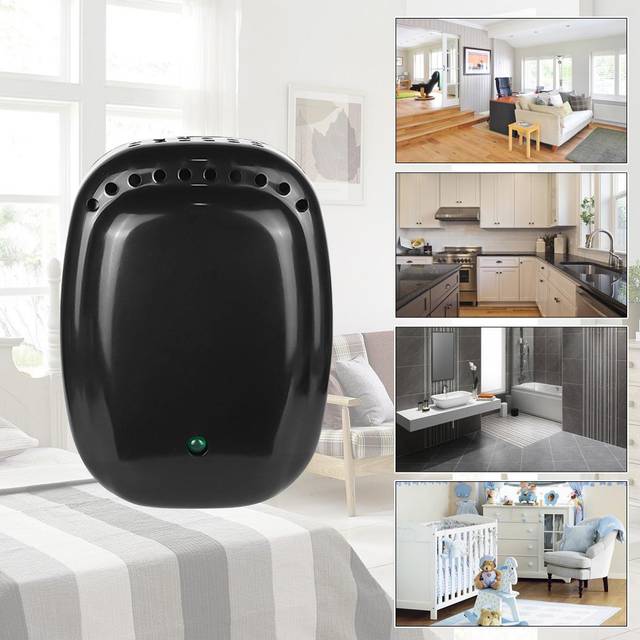 Ozone Generator Mini Air Purifier Ionizer Deodorizer Sterilizer Portable for Bathroom Kitchen black