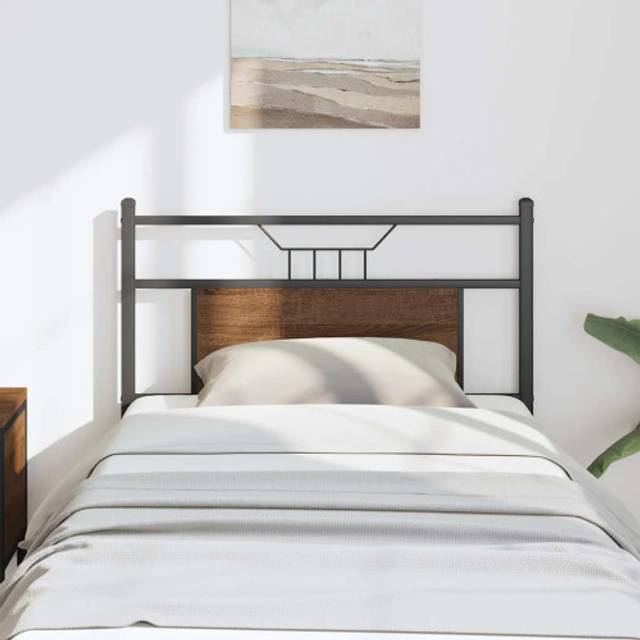 vidaXL Headboard Brown Oak 80 cm Engineered Wood and Steel
