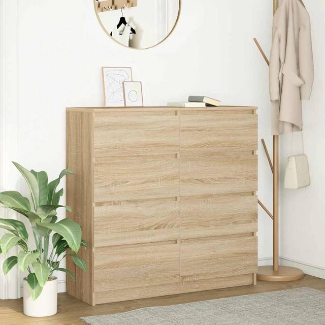 vidaXL Sideboard Sonoma Oak 100x35x99 cm Engineered Wood - Brown