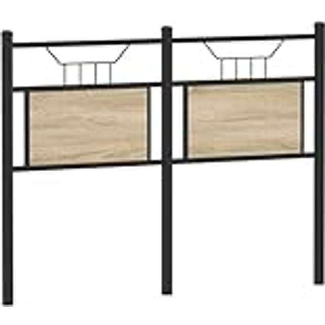 vidaXL Sänggavel Sonoma ek 120 cm konstruerat trä och stål