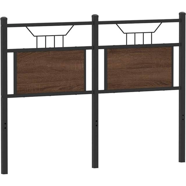 vidaXL Sänggavel brun ek 120 cm konstruerat trä och stål