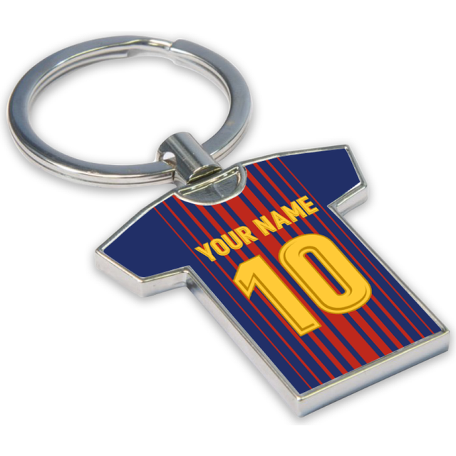 Personalised Barcelona Key Ring Adults Red One Size Polyester UKSoccershop