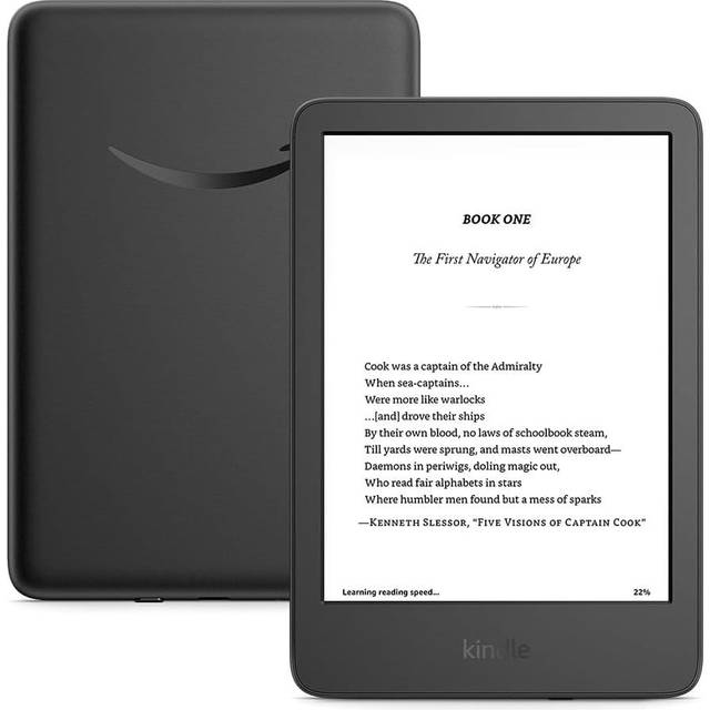 Amazon Kindle (16 GB) – Den lättaste och mest kompakta Kindle, med bländfri skärm, snabbare bladvändning, justerbart frontljus och lång batteritid – Svart