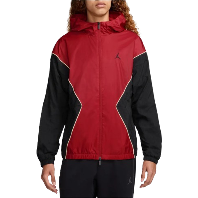 Nike Jordan Red & Black Jordan Brooklyn Hooded Draft Jacket - VARSITY RED/BLACK/SA - XXXL