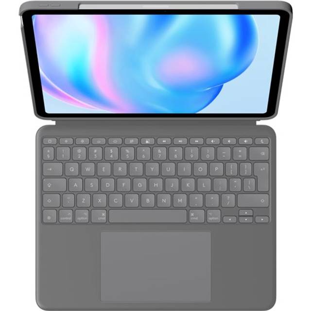 Logitech Combo Touch - Tangentbord och foliefodral - med pekdyna - bakgrundsbelyst - Apple Smart connector - QWERTY - USA, internationellt - oxford-grå - för Apple 11-inch iPad Air (M2, M3)