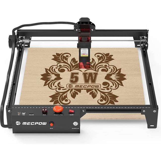 Mecpow X3 5W Lasergraviermaschine mit Sicherheitssperre, Not-Aus, Flammenerkennung, Gyroskop-Sensor – EU-Stecker