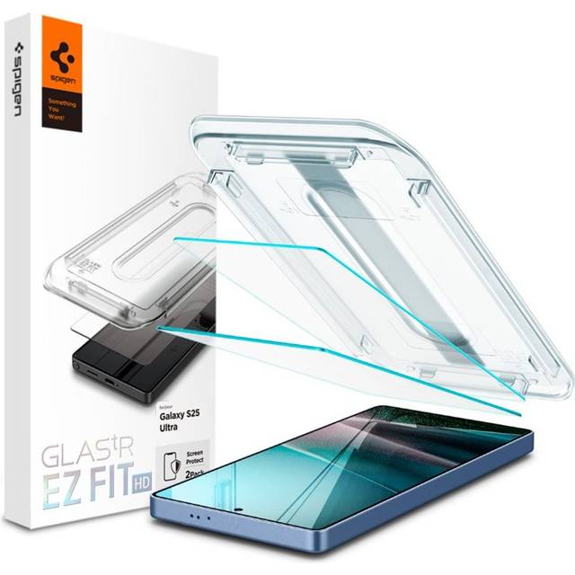 Spigen Samsung Galaxy S25 Ultra Glas.tR EZ Fit HD Skärmskydd, 2-pack