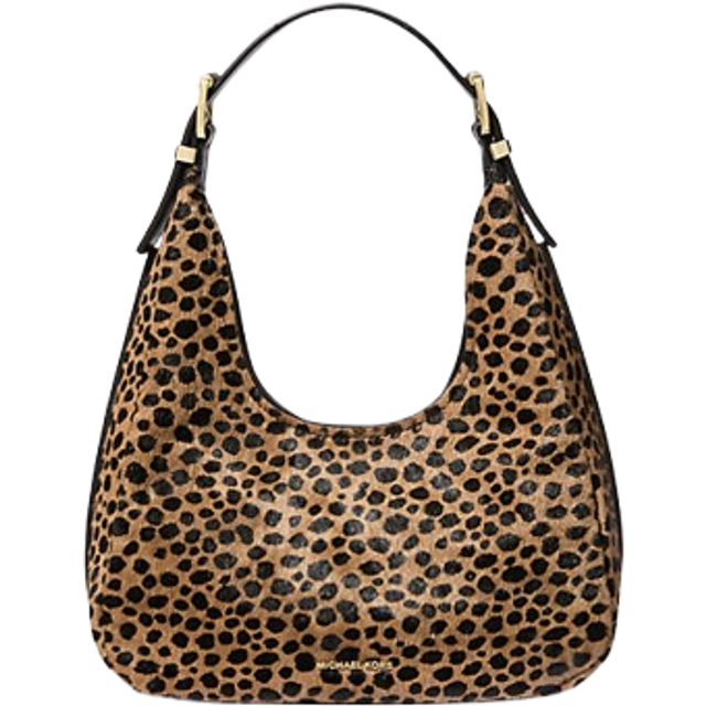 MK Nolita Small Cheetah Print Calf Hair Hobo Shoulder Bag - Natural - Michael Kors - ONE SIZE